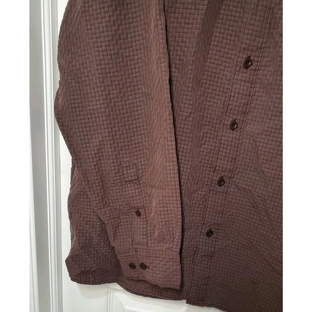 The North Face Shirt Mens XL Brown Button Up Short Sleeve Textured Outdoor - Picture 11 of 12